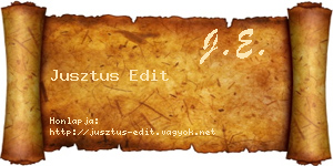 Jusztus Edit névjegykártya